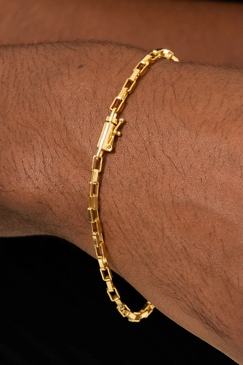 PULSEIRA TIJOLINHO 4 MM BANHADO A OURO